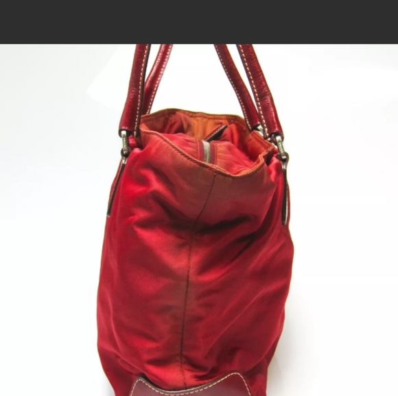Prada Authentic Red Nylon Tote RARE - Picture 5 of 9